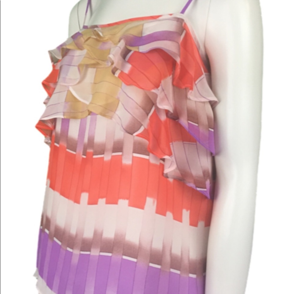 GUESS Multi Pastel Print Flutter Trim Cami Medium